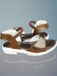 NEW LATEST Girls Copper Open Toe Flats