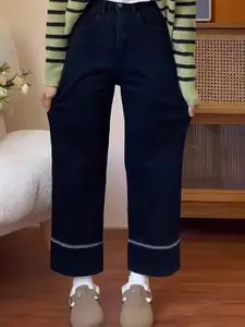 StyleCast Women Wide Leg High-Rise Cotton Jeans