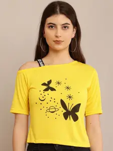 Raabta Fashion Women Printed One Shoulder Top