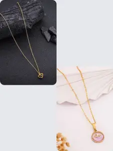 DressBerry Set of 2 Gold-Plated Stainless Steel Necklace