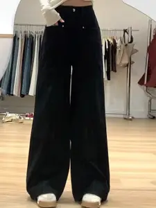 StyleCast Women High-Rise Cotton Wide Leg  Jeans