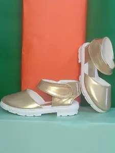 NEW LATEST Girls Gold Open Toe Flats