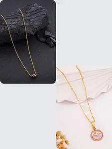 DressBerry Set Of 2 Gold-Plated Pendant Chain