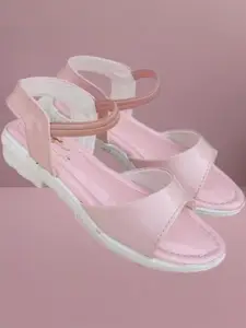 NEW LATEST Girls Pink Open Toe Slip-On Flats