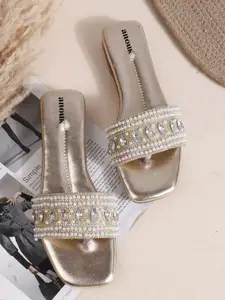 Anouk Women Embellished Ethnic Open Toe Flats