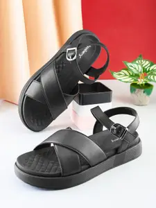 DressBerry Women Open Toe Flats with Buckles