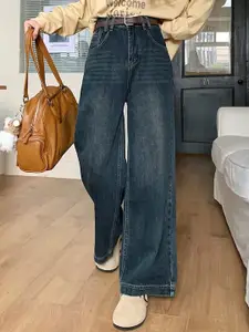 StyleCast Women Wide Leg High-Rise Dark Fade Jeans