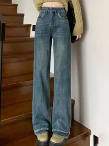 StyleCast Women Wide Leg High-Rise Medium Fade Jeans