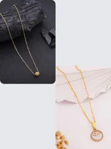 DressBerry Women Multi-Color Set of 2 Gold-Plated Necklace