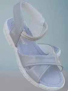 NEW LATEST Girls Grey Gladiators Flats