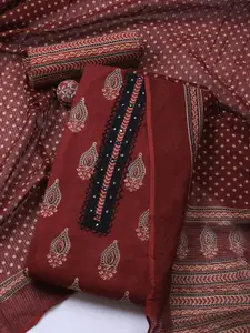 Meena Bazaar Ethnic Motifs Sequinned Unstitched Dress Material