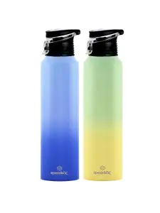 Speedex Blue & Green 2 Pieces Stainless Steel Colourblocked Water Bottle - 1000 ml Each