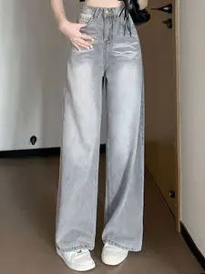 StyleCast Women Wide Leg High-Rise Light Fade Jeans