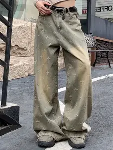 StyleCast Women Wide Leg High-Rise Light Fade Jeans