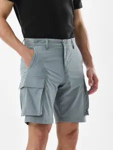 Snitch Men Grey Mid-Rise Regular Fit Shorts