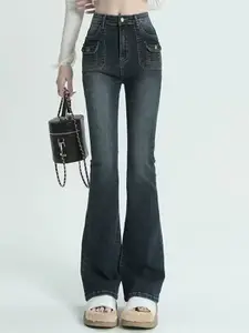 StyleCast Women Flared High-Rise Dark Fade Jeans