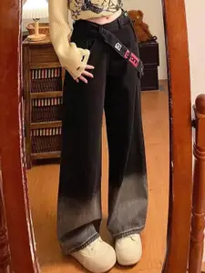 StyleCast Women Wide Leg High-Rise Dark Fade Jeans