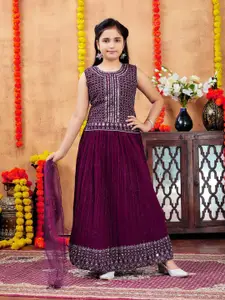 BAESD Girls Embroidered Ready to Wear Lehenga & Blouse With Dupatta