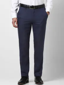 Van Heusen Men Checked Slim Fit Formal Trousers