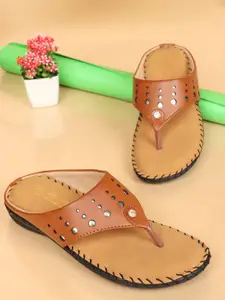 BIG BIRD FOOTWEAR Women Open Toe T-Strap Flats