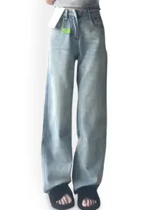 StyleCast Women Wide Leg High-Rise Light Fade Jeans