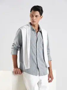 Calvin Klein Jeans Striped Pure Cotton Spread Collar Casual Shirt