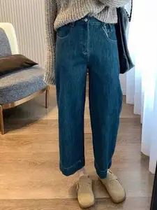 StyleCast Women Straight Fit High-Rise Dark Jeans