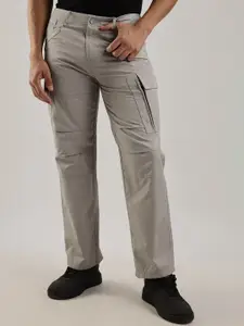 NEVER NEUD Men Relaxed Fit Heavy Air Cargos Trousers