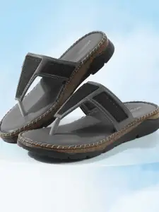 Mochi Women Leather T-Strap Flats