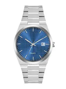 ON TIME OCTUS Men Textured Stainless Steel Bracelet Style Analogue Watch MN-245 BLUE