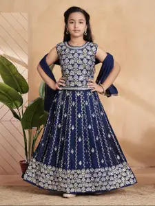 BAESD Girls Embroidered Sequinned Ready to Wear Lehenga & Blouse With Dupatta