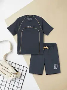 max Boys Printed Pure Cotton T-Shirt With Shorts