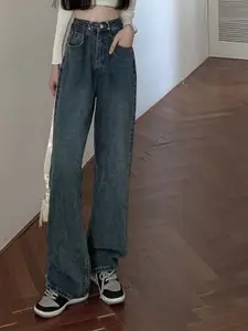 StyleCast Women Wide Leg High-Rise Light Fade Jeans
