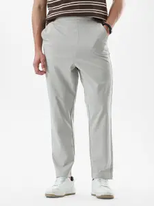 Snitch Men Grey Mid-Rise Relaxed Fit Trouser