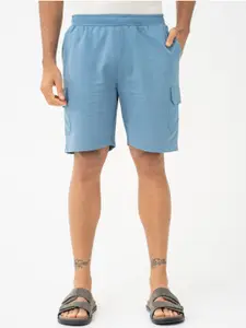 The Pant Project Flip Blue Relaxed Fit Cargo Sweatshorts with Drawstring
