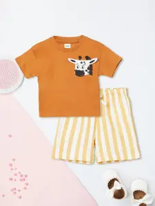 max Boys Printed Pure Cotton T-Shirt With Shorts