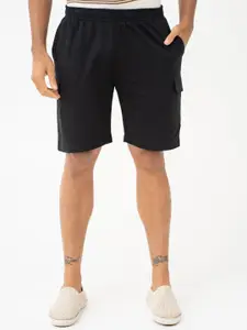 The Pant Project Dash Black Relaxed Fit Cargo Sweatshorts with Drawstring