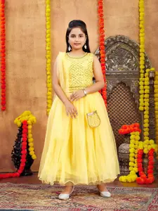 BAESD Girls Sequinned Embroidered Ready to Wear Lehenga & Blouse With Dupatta