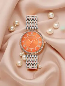 GIORDANO Eleganza Women Embellished Dial & Stainless Steel Straps Analogue Watch A2083-88A