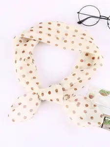QUECY Polka Dot Printed Satin Scarf