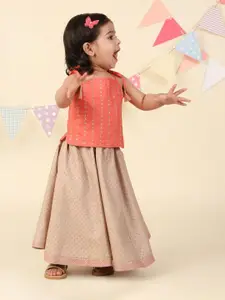 Fabindia Girls Embellished Sequinned Ready to Wear Lehenga & Choli