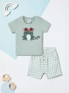 max Boys Printed Pure Cotton T-Shirt With Shorts