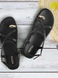 Metro Women Strappy Open Toe Flats