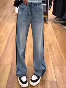 StyleCast Women Straight Fit High-Rise Cotton Light Fade Jeans