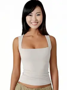 StyleCast Women Solid Square Neck Regular Top