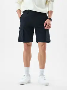 Snitch Men Black Mid-Rise Regular Fit Shorts