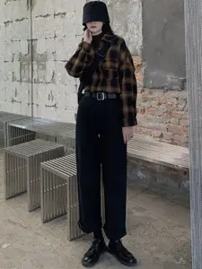 StyleCast Women Wide Leg High-Rise Dark Jeans