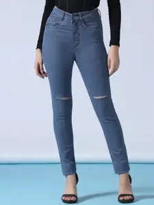 DressBerry Women Skinny Fit High-Rise Slash Knee Jeans