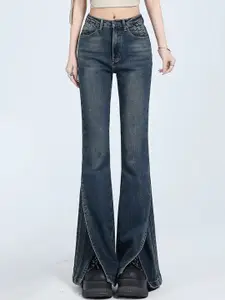 StyleCast Women Flared High-Rise Medium Fade Cotton Jeans