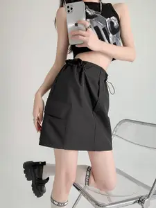 Outzidr Women A-Line Mini Cargo Skirt